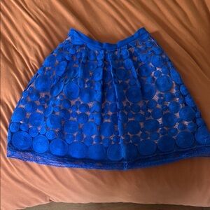 Eva Franco Blue Embellished Bubble Mini Skirt